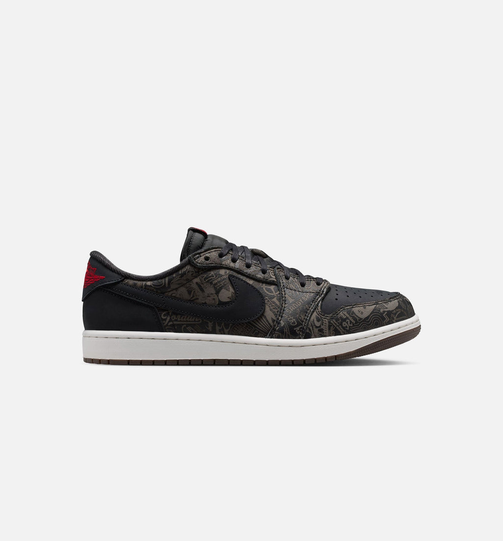 Air Jordan 1 Retro Low OG Laser Black and Varsity Red Men's Lifestyle Shoe