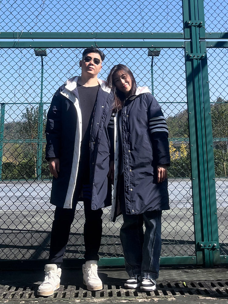 Unisex long hooded jacket