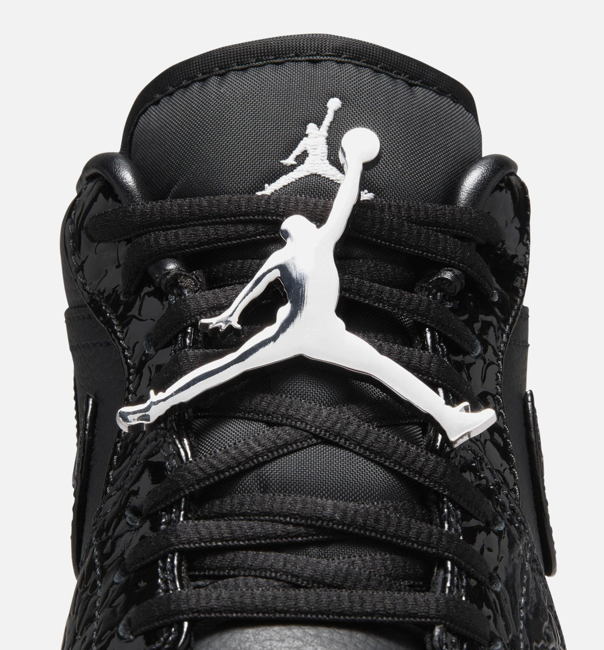 Air Jordan 1 Low Patent Elephant Women's Lifestyle Shoe - Black/White/Metallic Silver
