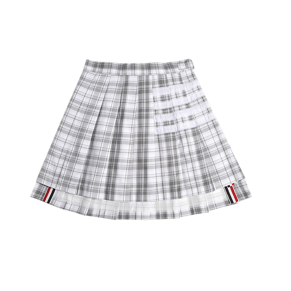 Women's Plaid 4-Bar Pleated Mini Skirt | Thom Browne
