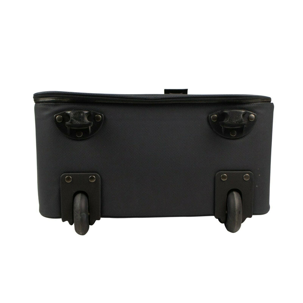 Blue Rubberized Canvas 'Marco Polo' Suitcase Luggage