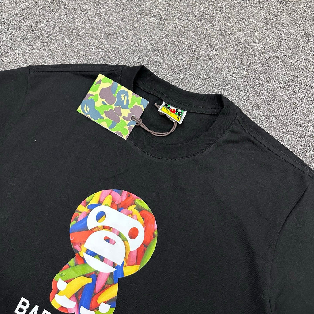 BAPE SS26 Baby Milo Rainbow Logo Fill T-Shirt
