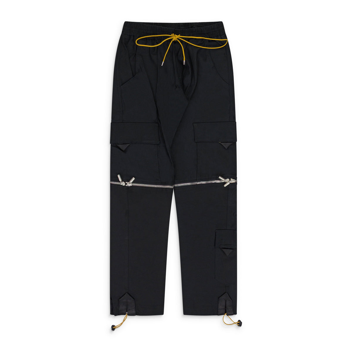Black Half Zip Cargo Pants