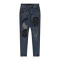 Mid Indigo Vintage Heavy Patch Repair Skinny Jeans