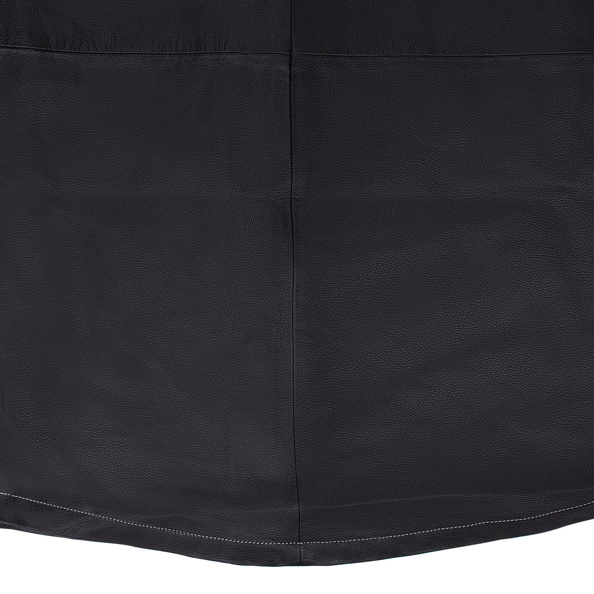 BLACK LEATHER WORK BUTTON-DOWN SHIRT