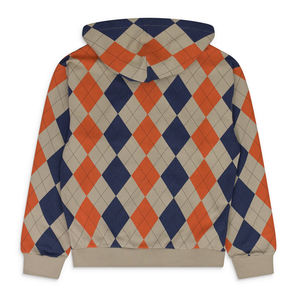 Beige Intarsia Zip Hoodie
