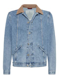 Brunello Cucinelli contrasting-collar denim jacket