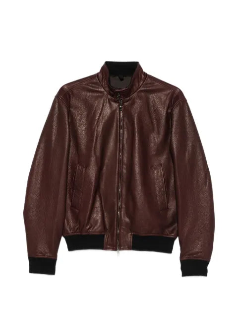 Tagliatore Ice pebbled leather jacket