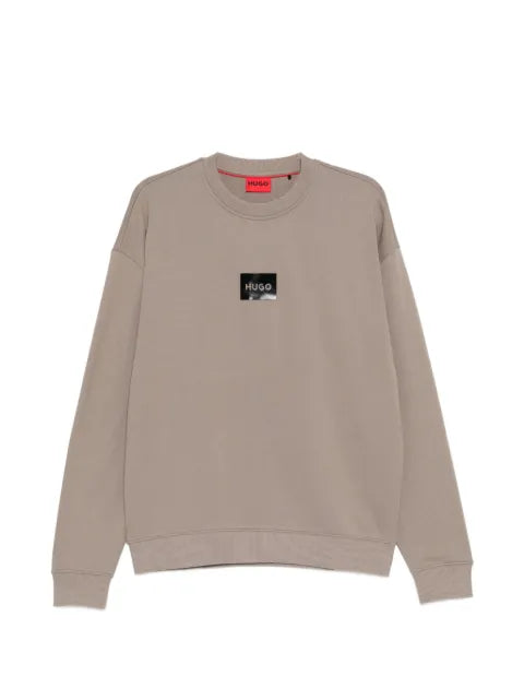 HUGO logo-patch crew-neck sweater