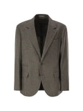 Brunello Cucinelli  check-pattern long-sleeve blazer
