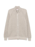 Brunello Cucinelli cashmere vanisé English Rib high-neck cardigan with zipper