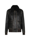 rag & bone shearling-collar leather jacket
