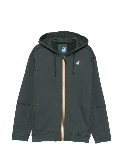 K-Way logo-patch zip-up hoodie