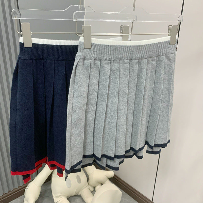 Thom Browne Women's Contrast Hem Wool Short Skirt