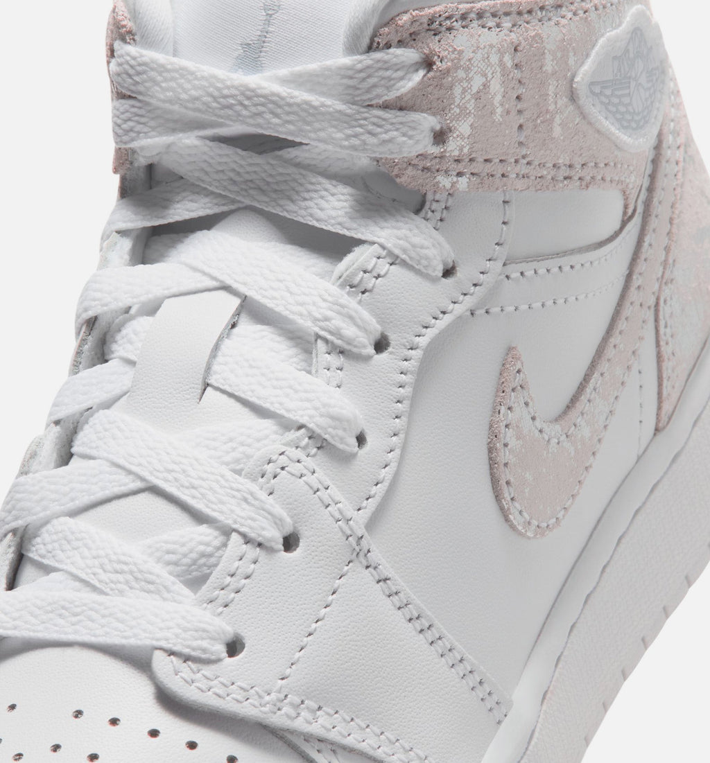Air Jordan 1 Mid SE GS Sneakers | White/Field Silver