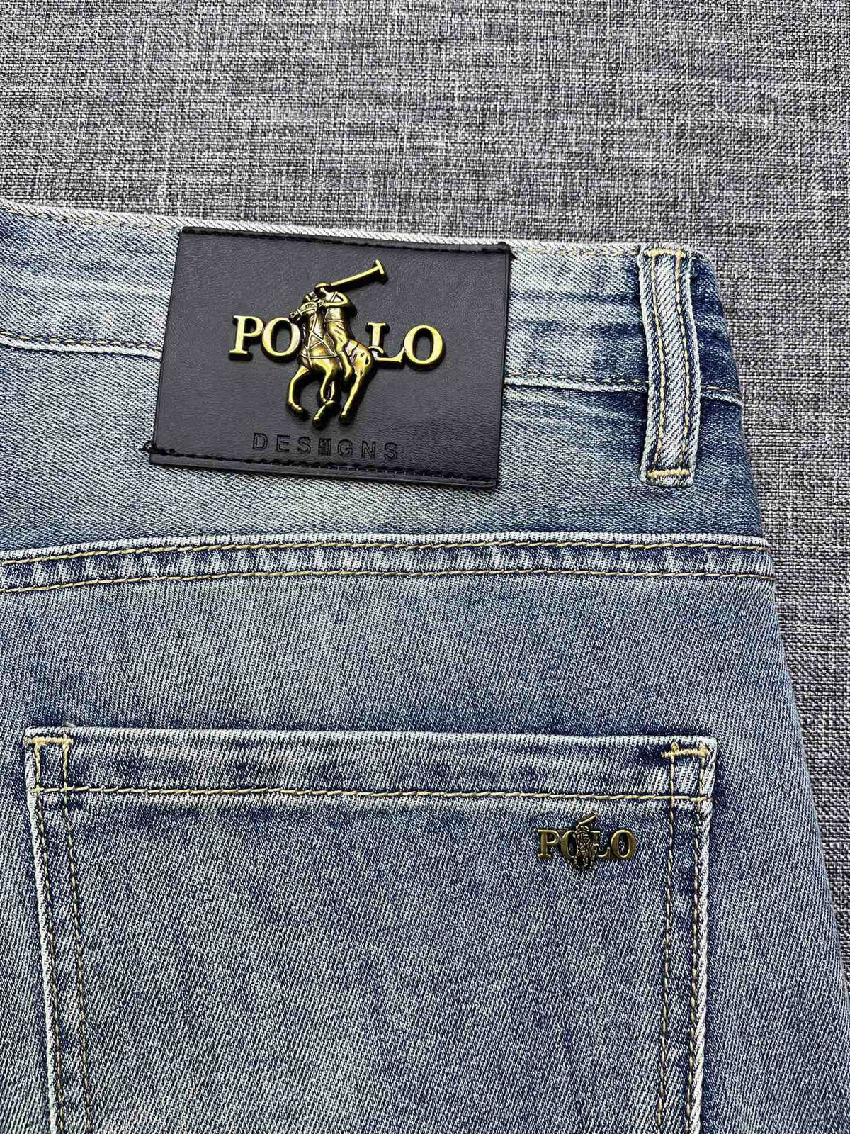 Ralph Lauren Men's Light Washed Wide‑Leg Denim Jeans