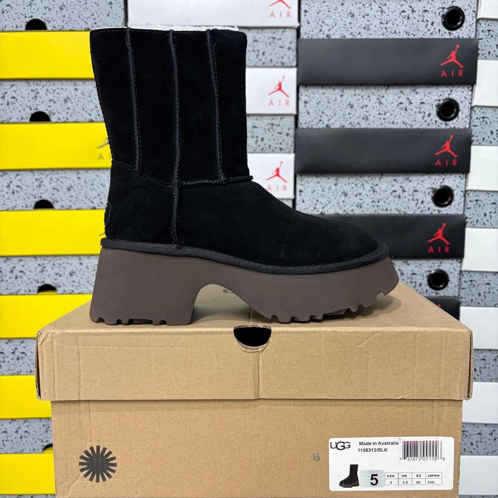 UGG Classic Quilted Platform Boot – Women's Mid-Height Suede Boot in Black