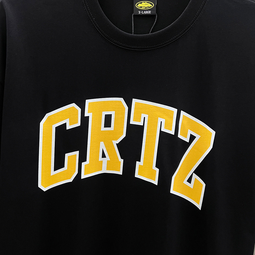 Corteiz CRTZ Arch Logo Oversized Tee – Black/Yellow