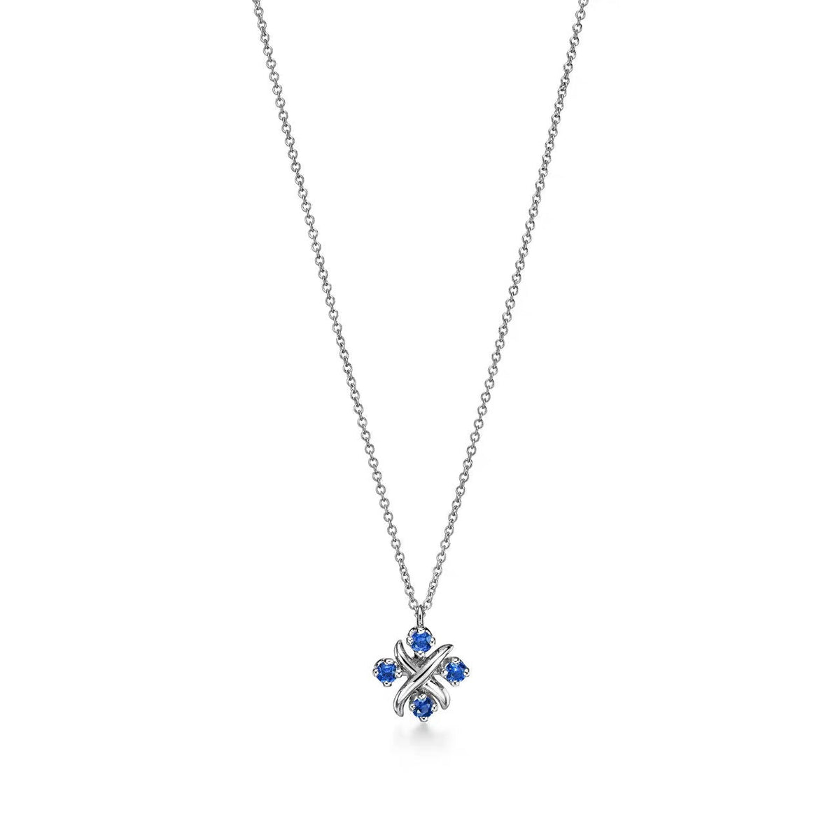 Tiffany Style Four-Leaf Clover Cubic Zirconia 18K Gold-Plated Necklace