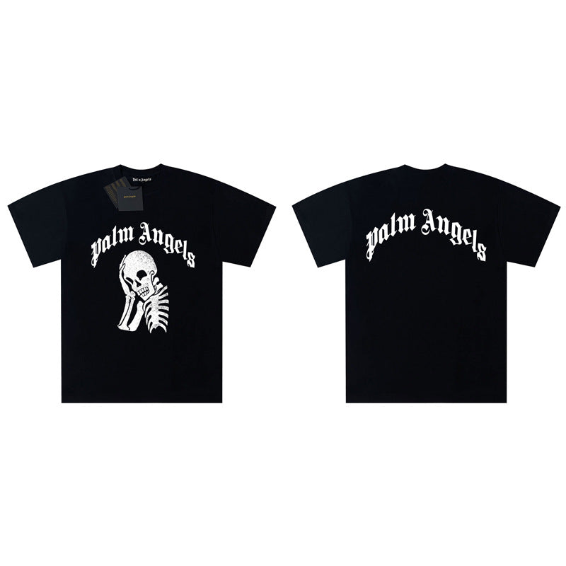 Palm Angels Graphic Print Tee Loose Crew Neck Streetwear T-Shirt