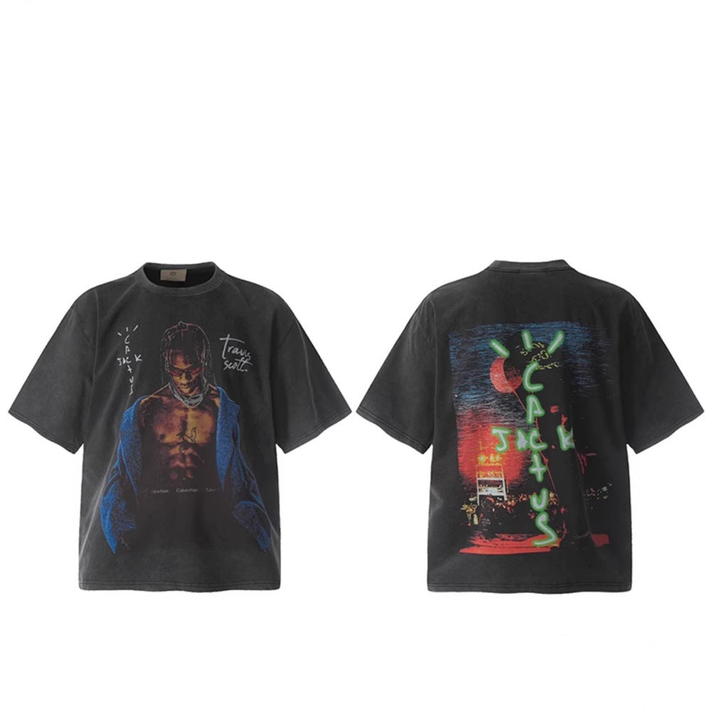 Travis Scott VTG Washed Rapper Athlete Mike Tyson Oversized Tee