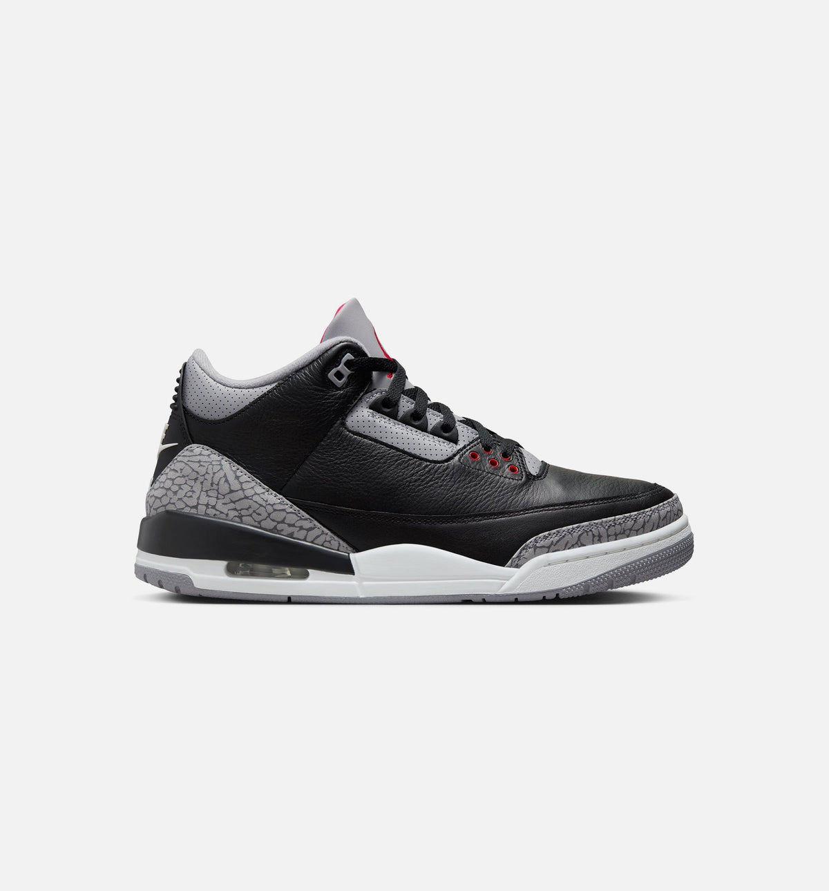 Air Jordan 3 Retro Black Cement Men's Sneakers - Black / Fire Red / Cement Grey / Summit White