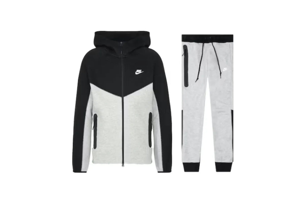 Nike Sportswear Tech Fleece Windrunner Full Zip Hoodie & Joggers Set Dark Grey Heather/Black/White