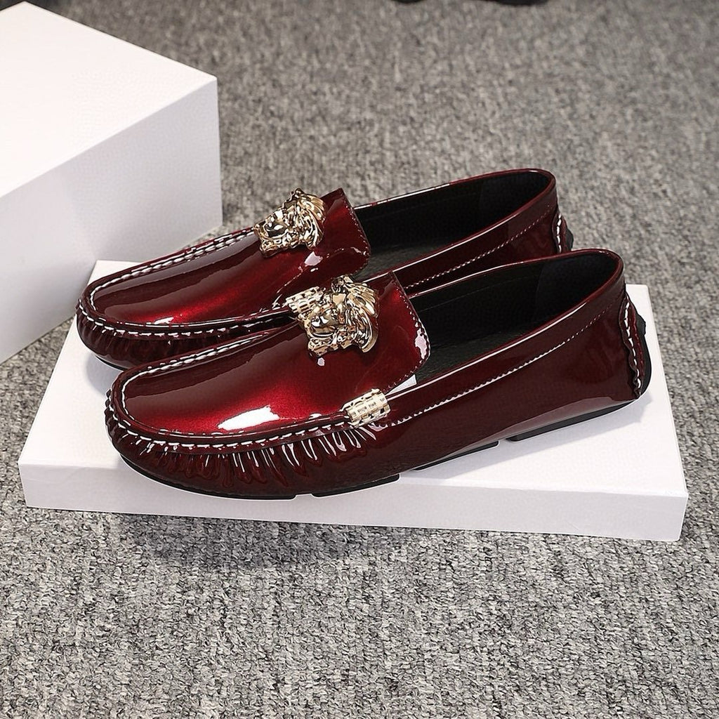 Versace Burgundy Ornament Loafers