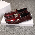 Versace Burgundy Ornament Loafers