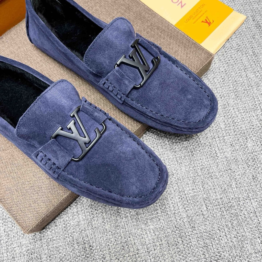 Louis Vuitton Men's Navy Blue Hardware Loafers