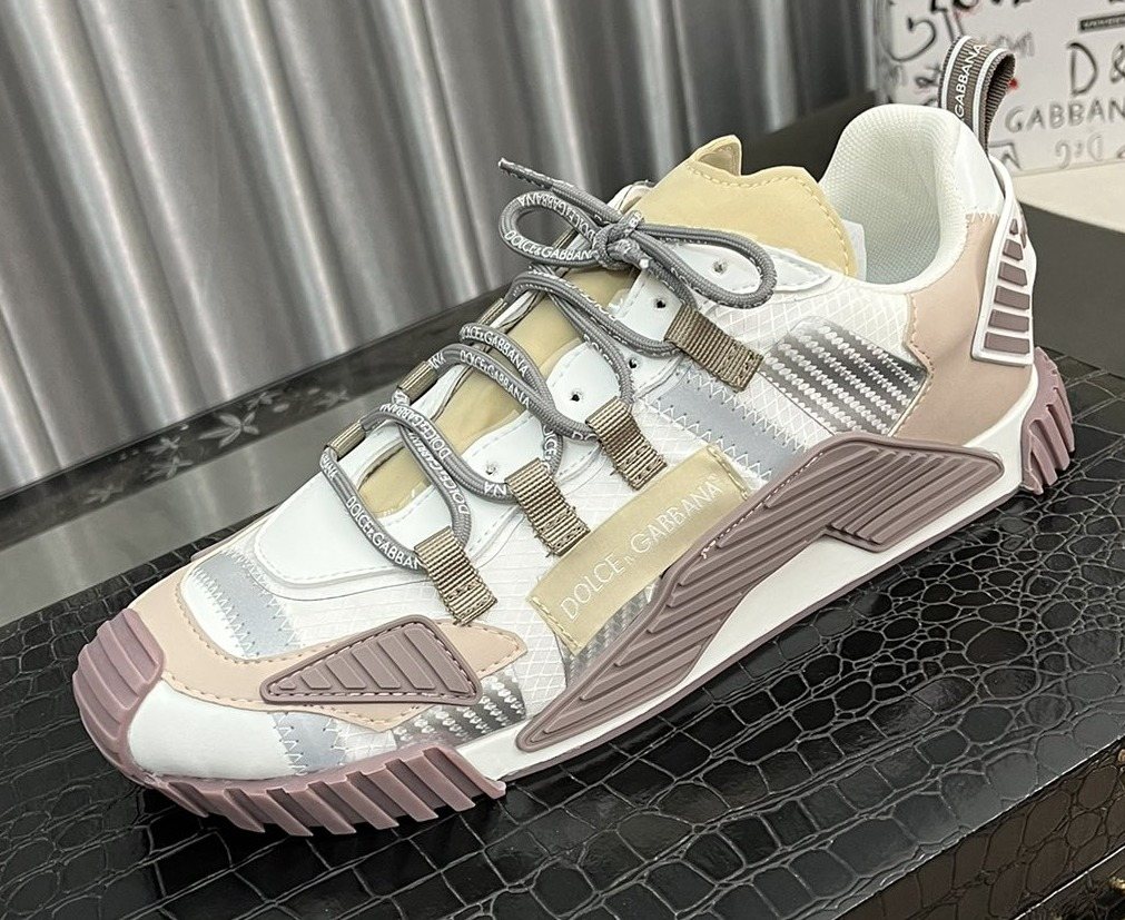 Dolce & Gabbana Cream and Mauve Chunky Sneakers