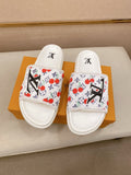 Louis Vuitton Graphic Print Slide Sandals