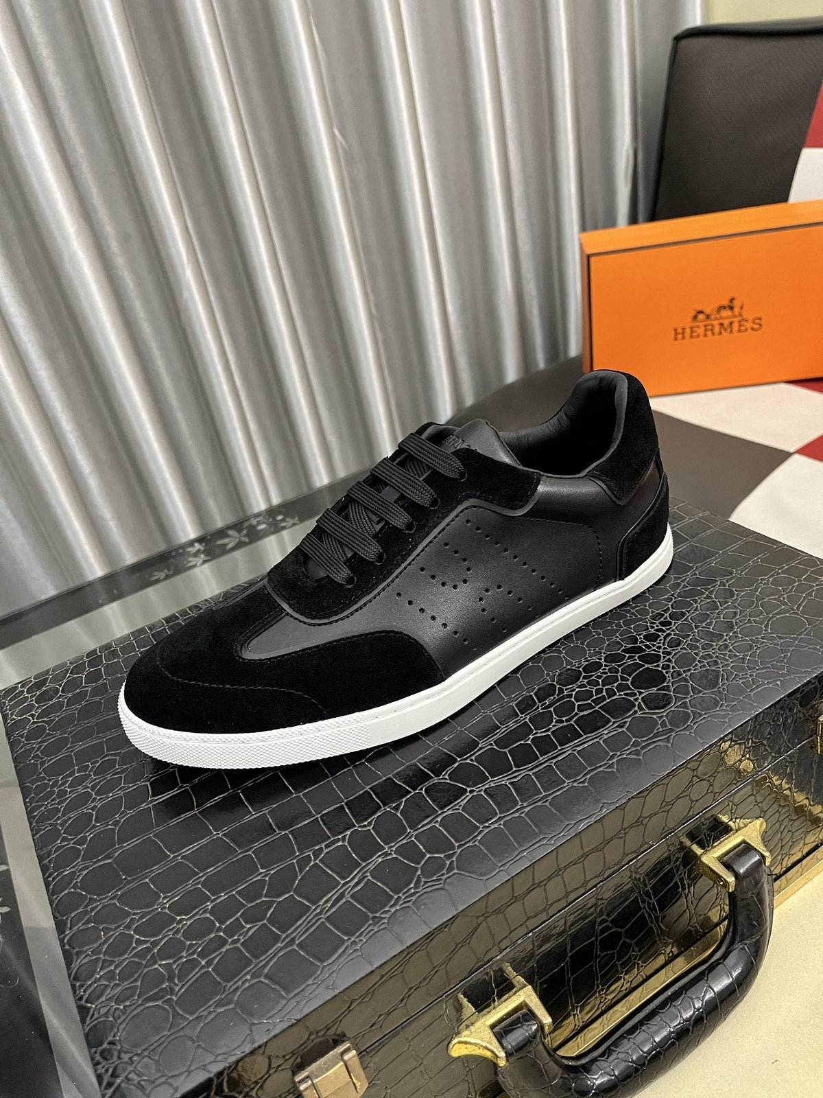 Hermès Men's Perforated Low-Top Sneakers