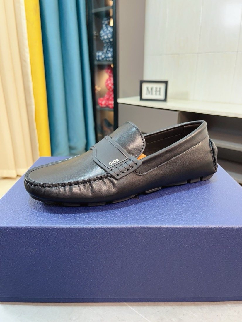 Dior Moc-Toe Logo Plaque Loafers