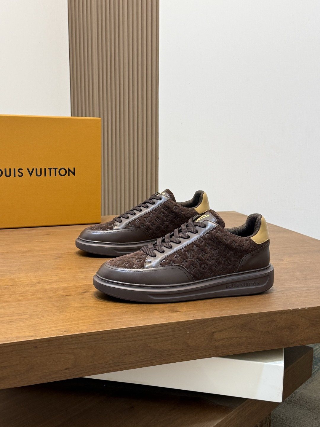 Louis Vuitton Men's Pale Olive Monogram Low-Top Sneakers