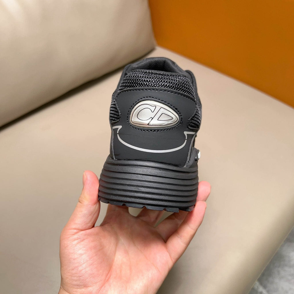Dior Black and Dark Gray Mesh Sneakers