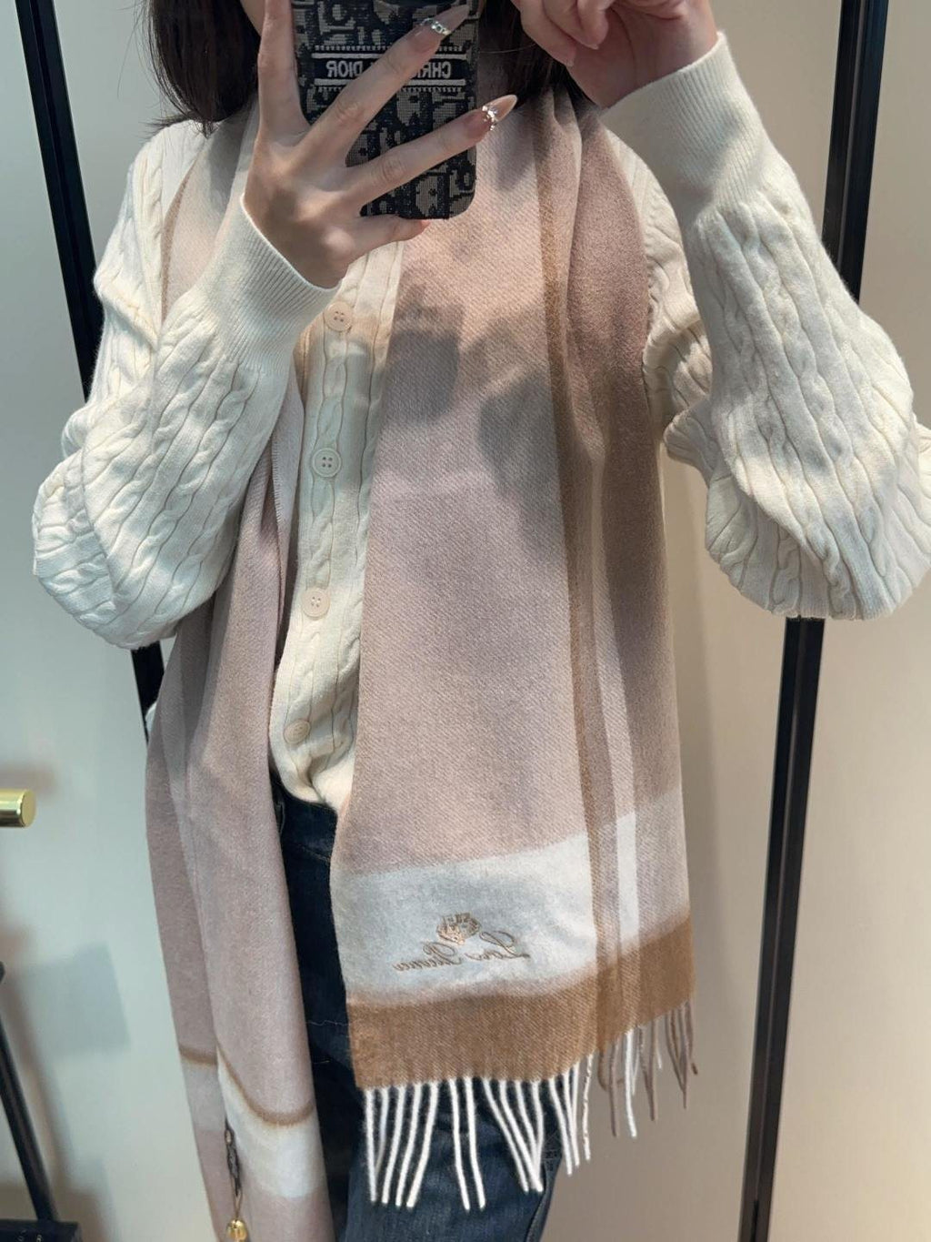 Loro Piana Fringed Plaid Scarf
