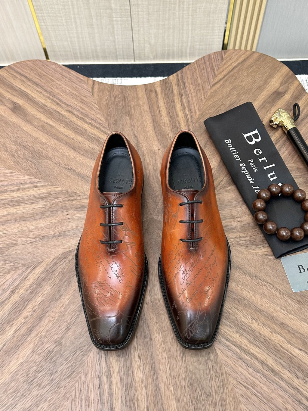 Berluti Burnished Lace-Up Dress Shoes